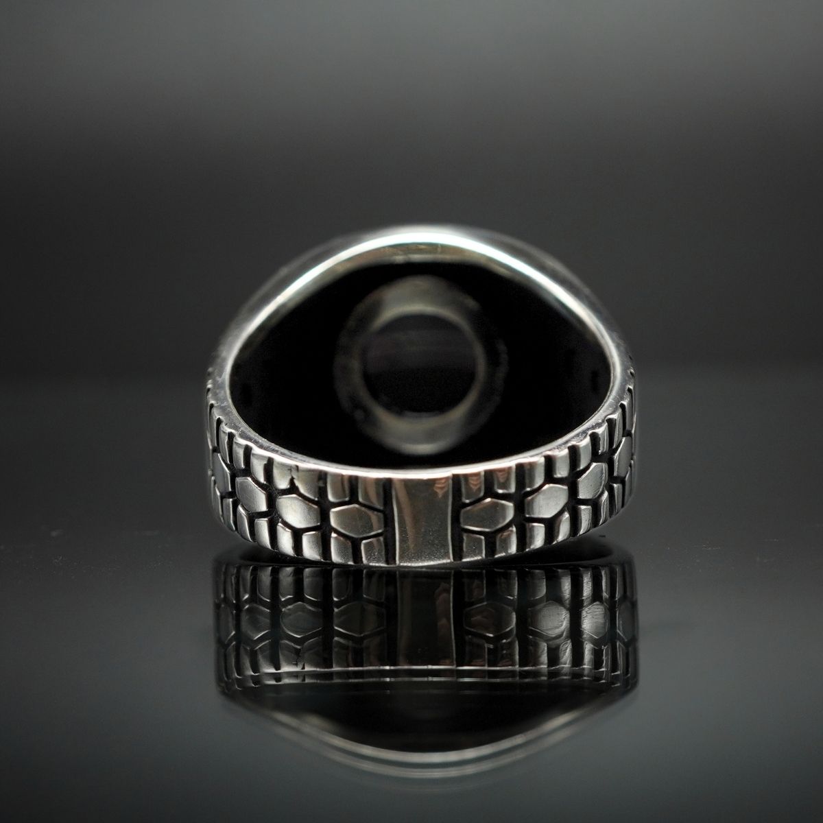 BLACK ONYX SILVER MEN RING
