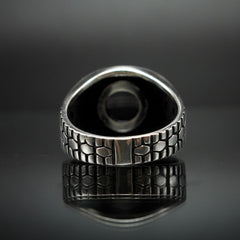 BLACK ONYX SILVER MEN RING