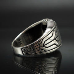 MEN HANDMADE 925 STERLING SILVER RING IN BLACK ONYX
