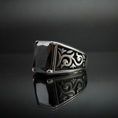 ONYX GEMSTONE 925 STERLING SILVER RING FOR MEN