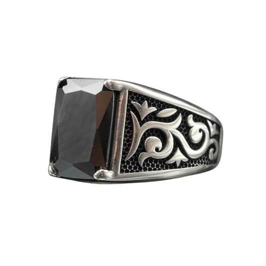 SILVER RING FOR MEN IN ONYX GEMSTONE