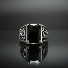 SILVER RING FOR MEN IN ONYX GEMSTONE