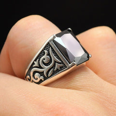 SILVER RING FOR MEN IN ONYX GEMSTONE