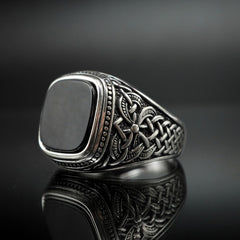 ONYX RING 925 STERLING SILVER HANDMADE