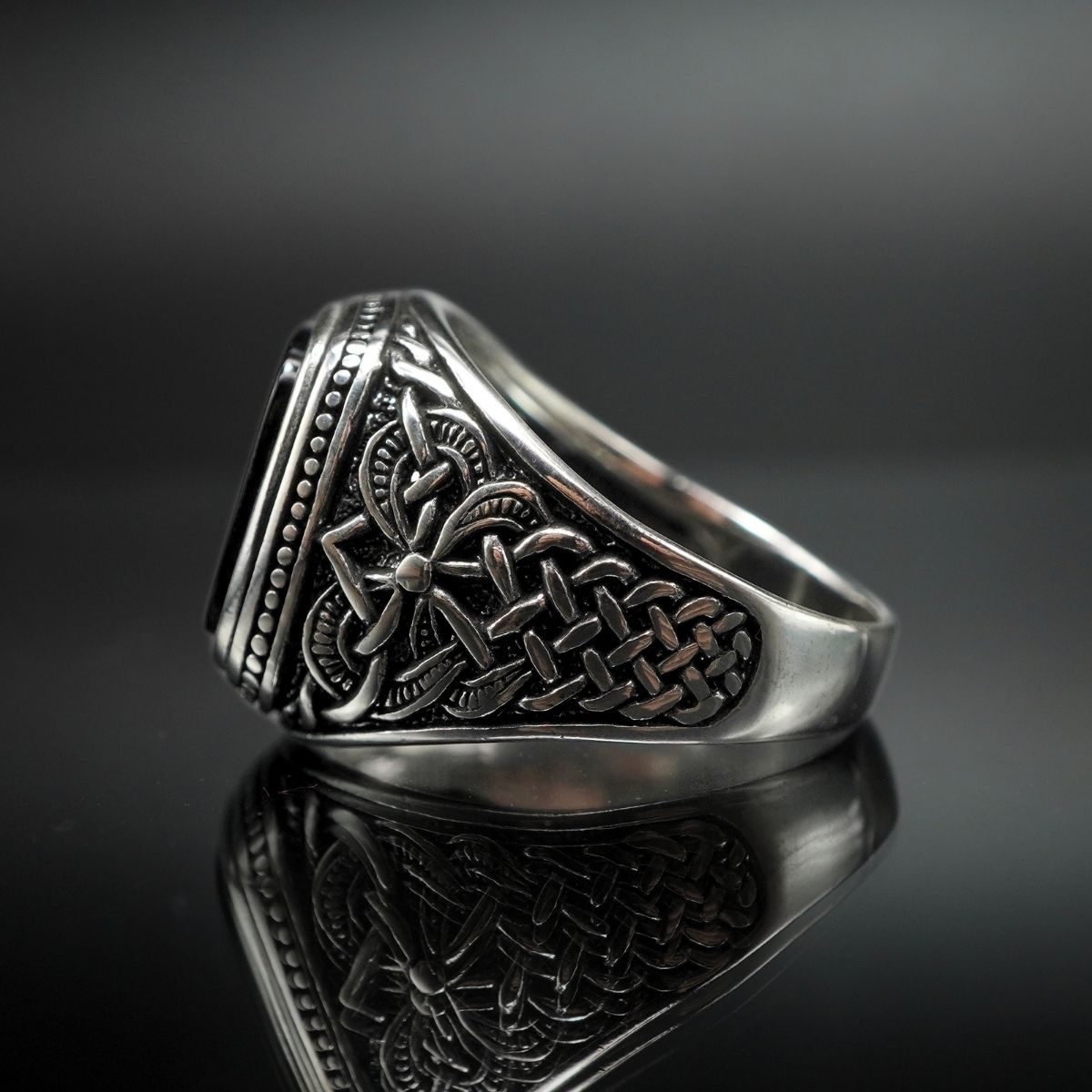 BLACK ONYX 925 STERLING SILVER HANDMADE RING FOR MEN