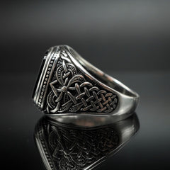 BLACK ONYX 925 STERLING SILVER HANDMADE RING FOR MEN