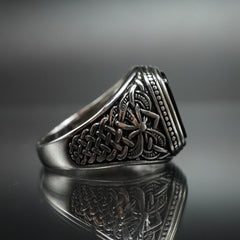 BLACK ONYX 925 STERLING SILVER HANDMADE RING FOR MEN