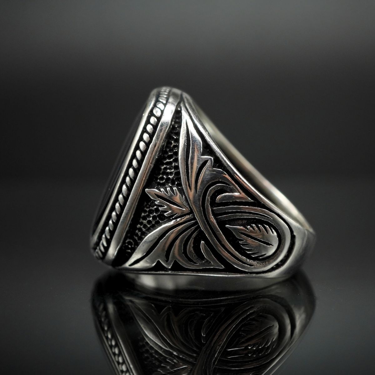 ONYX GEMSTONE 925 STERLING SILVER RING FOR MEN