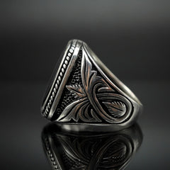ONYX GEMSTONE 925 STERLING SILVER RING FOR MEN