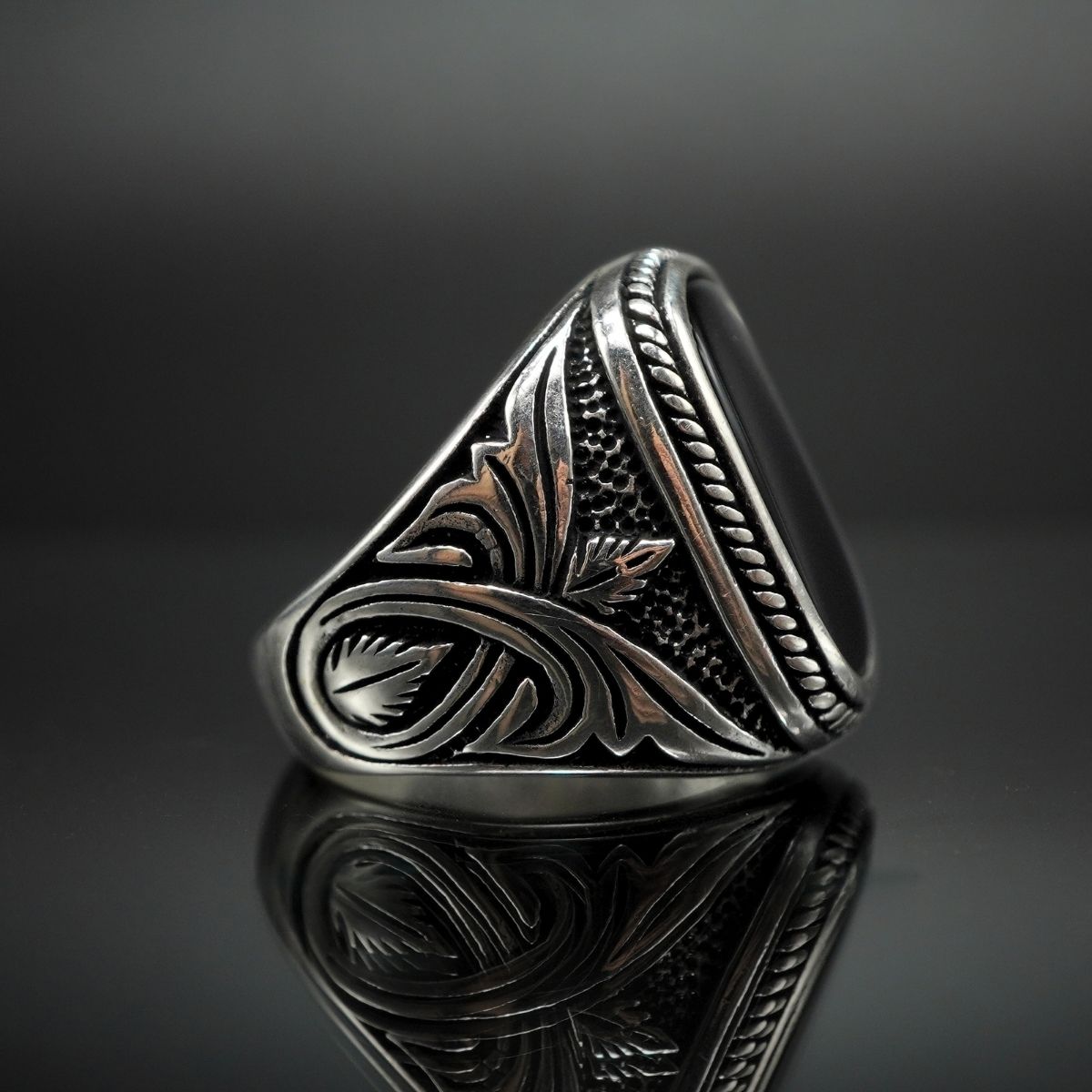 ONYX GEMSTONE 925 STERLING SILVER RING FOR MEN