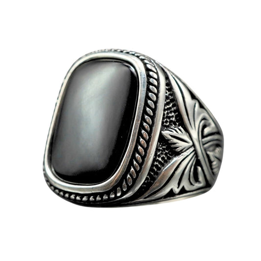 ONYX GEMSTONE 925 STERLING SILVER RING FOR MEN