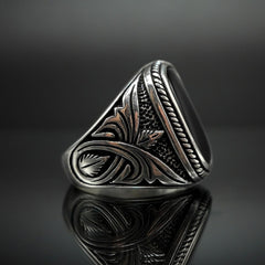 ONYX GEMSTONE 925 STERLING SILVER RING FOR MEN