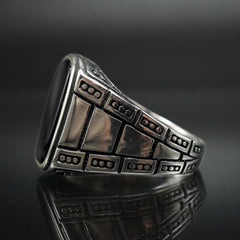 CLASSIC BLACK SILVER RING FOR DAILY