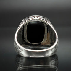 CLASSIC BLACK SILVER RING FOR DAILY