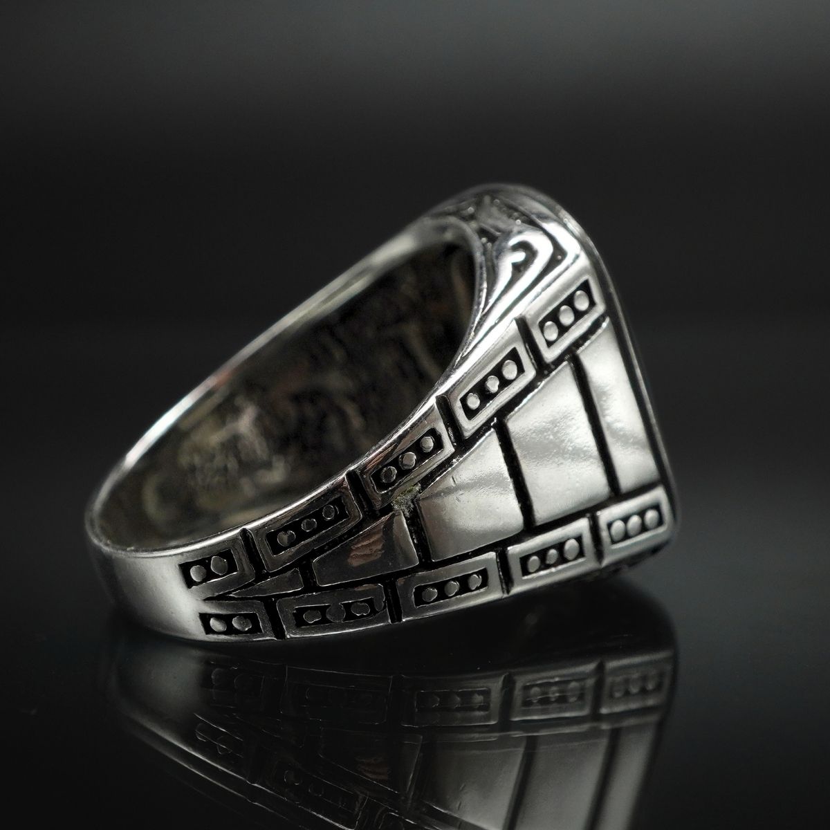 CLASSIC BLACK SILVER RING FOR DAILY