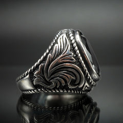 BLACK ONYX RING HANDMADE 925 STERLING SILVER
