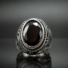 BLACK ONYX RING HANDMADE 925 STERLING SILVER