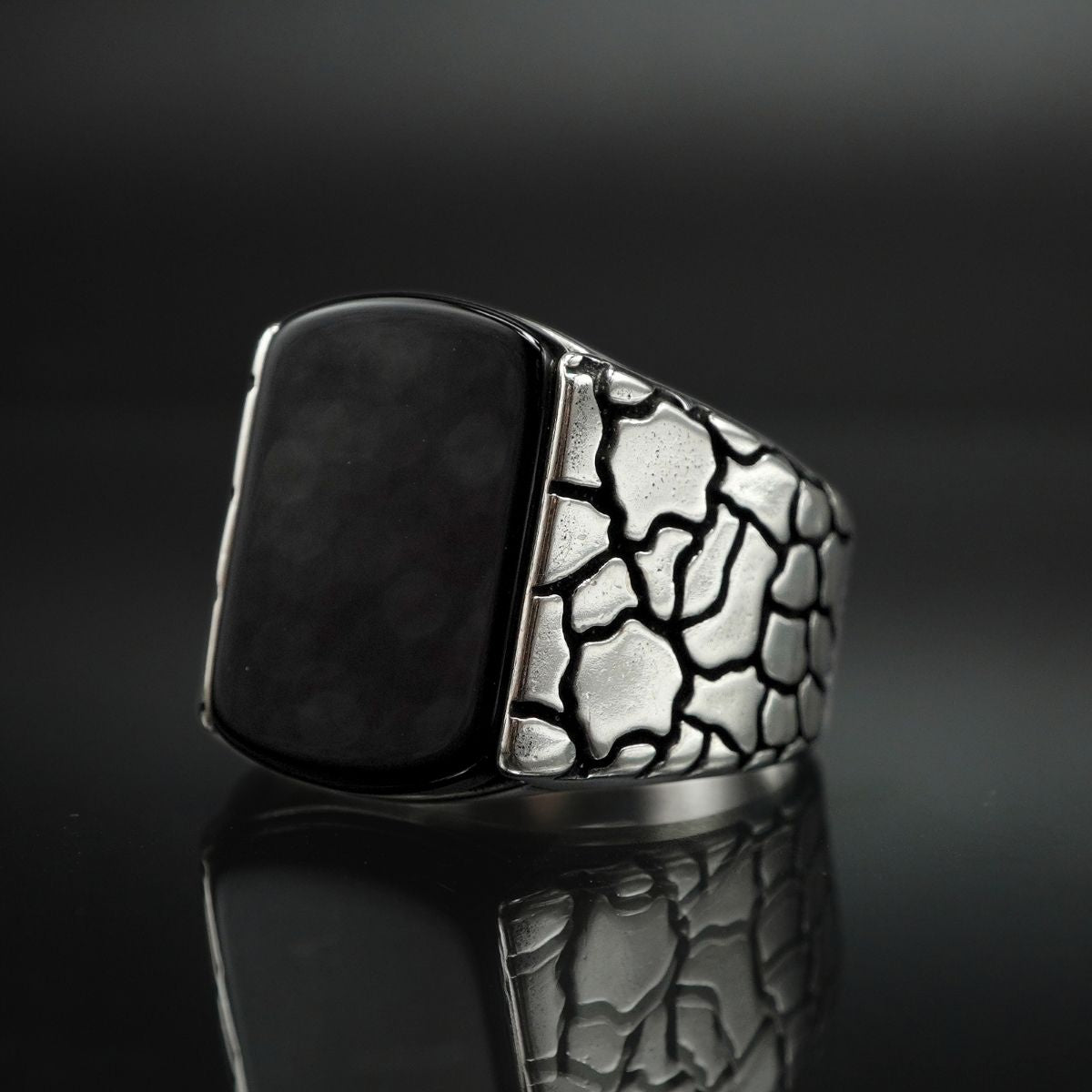 ONYX 925 SILVER RING FOR MEN - FROM TURKEY