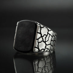 ONYX 925 SILVER RING FOR MEN - FROM TURKEY