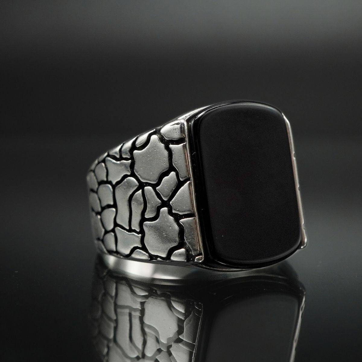 ONYX 925 SILVER RING FOR MEN - FROM TURKEY