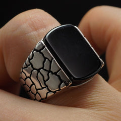 ONYX 925 SILVER RING FOR MEN - FROM TURKEY