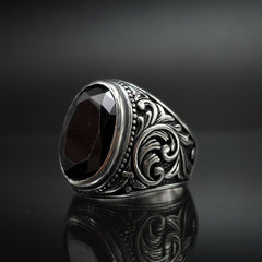 MEN HANDMADE 925 STERLING SILVER BLACK ONYX GEMSTONE