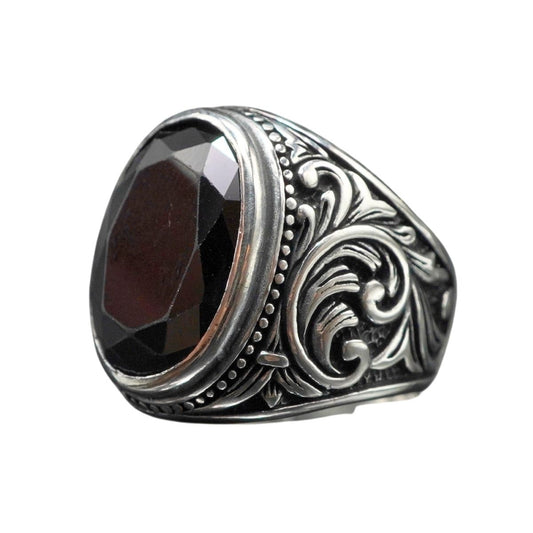 BLACK RING FOR MEN IN 925 STERLING SILVER - FROM TURKEY