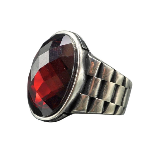 RUBY GEMSTONE 925 STERLING SILVER RING FOR MEN