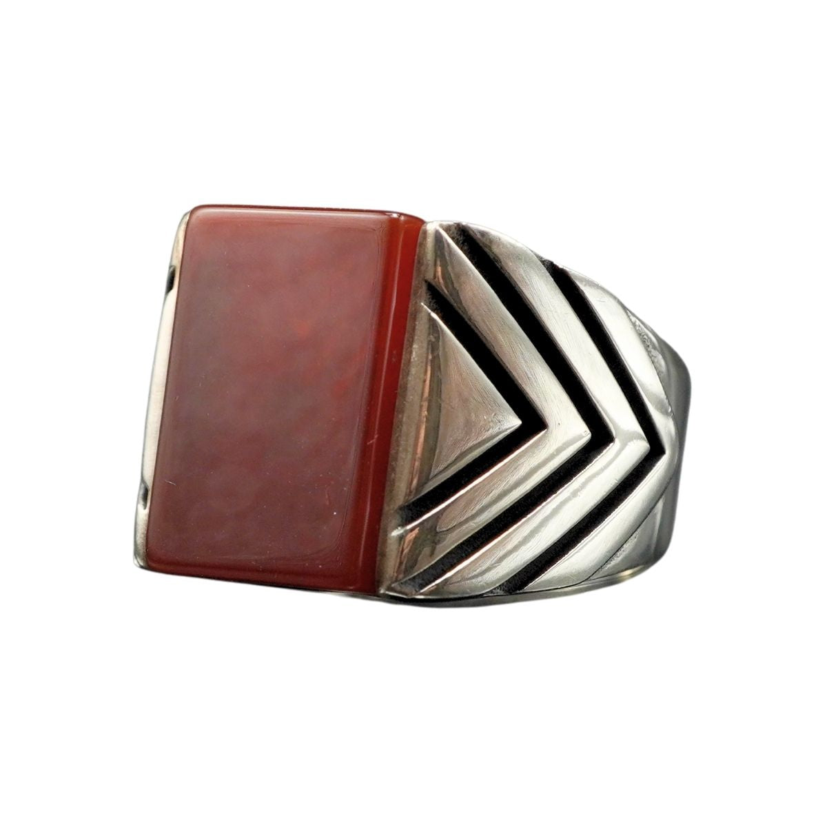 RED AGATE STONE 925 STERLING SILVER HANDMADE RING FOR MEN
