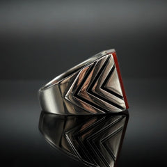 RED AGATE STONE 925 STERLING SILVER HANDMADE RING FOR MEN