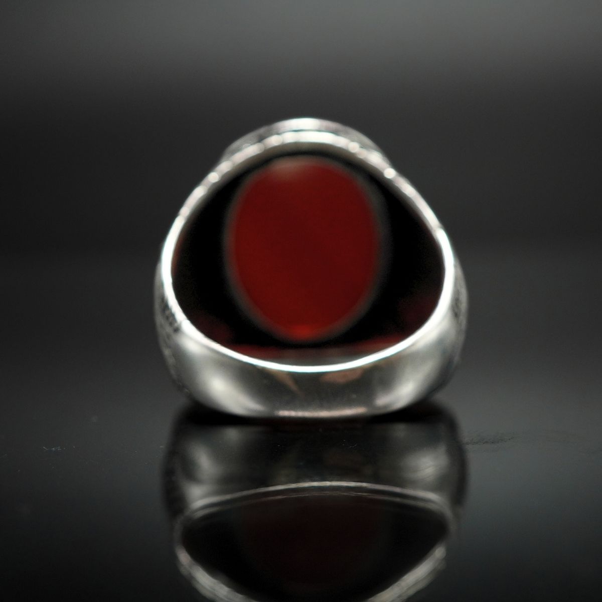 OVAL AGATE GEMSTONE 925 STERLING SILVER RING FOR MEN