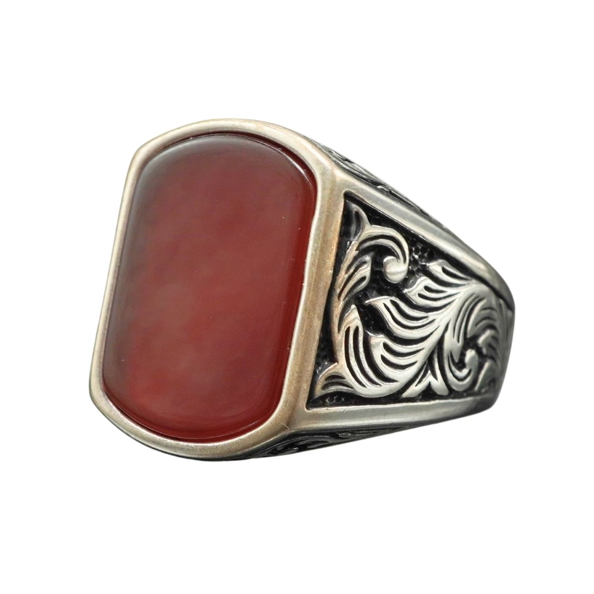 MEN HANDMADE 925 STERLING SILVER RING FOR MEN IN AGATE