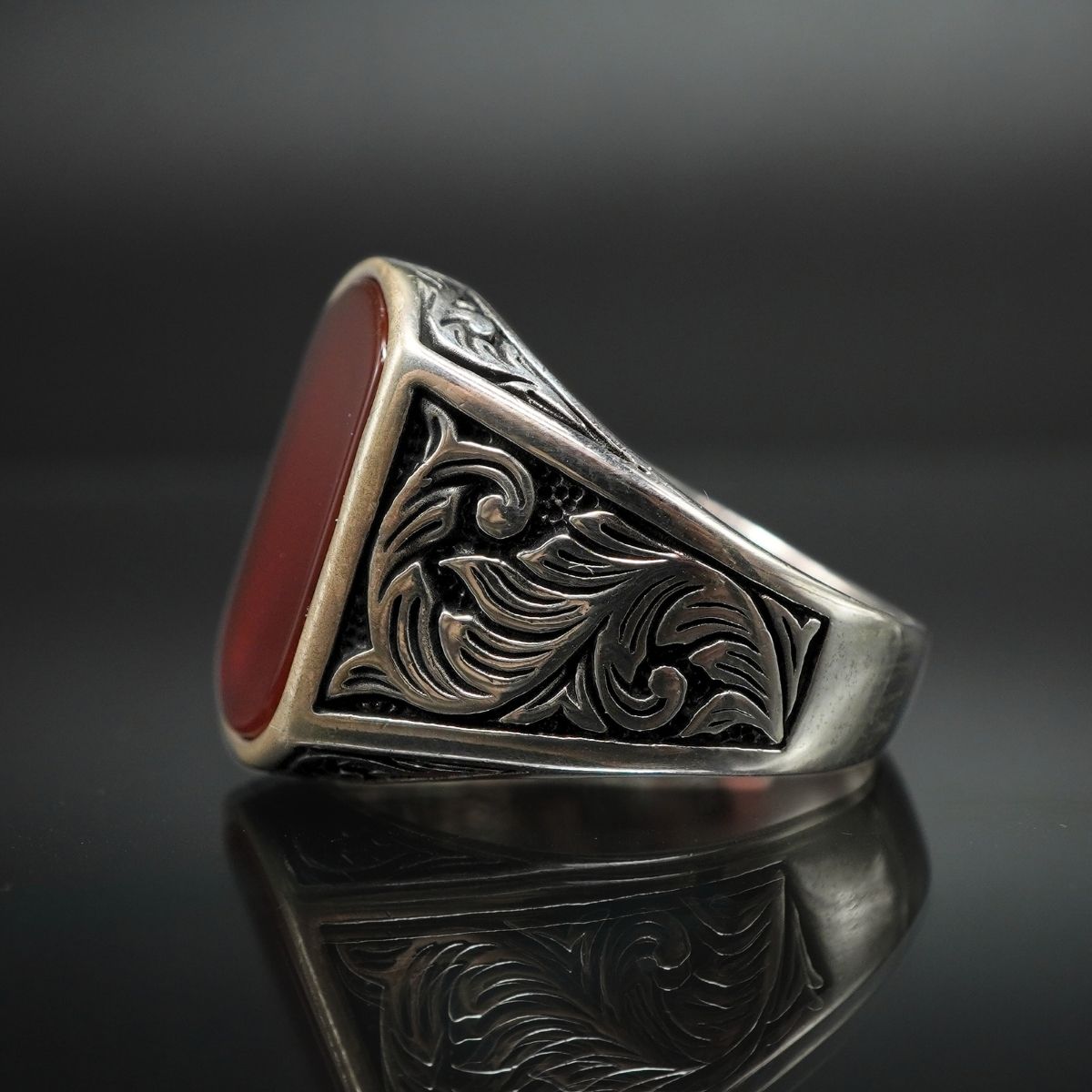 MEN HANDMADE 925 STERLING SILVER RING FOR MEN IN AGATE