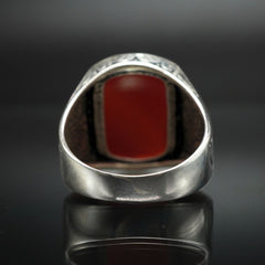 MEN HANDMADE 925 STERLING SILVER RING FOR MEN IN AGATE