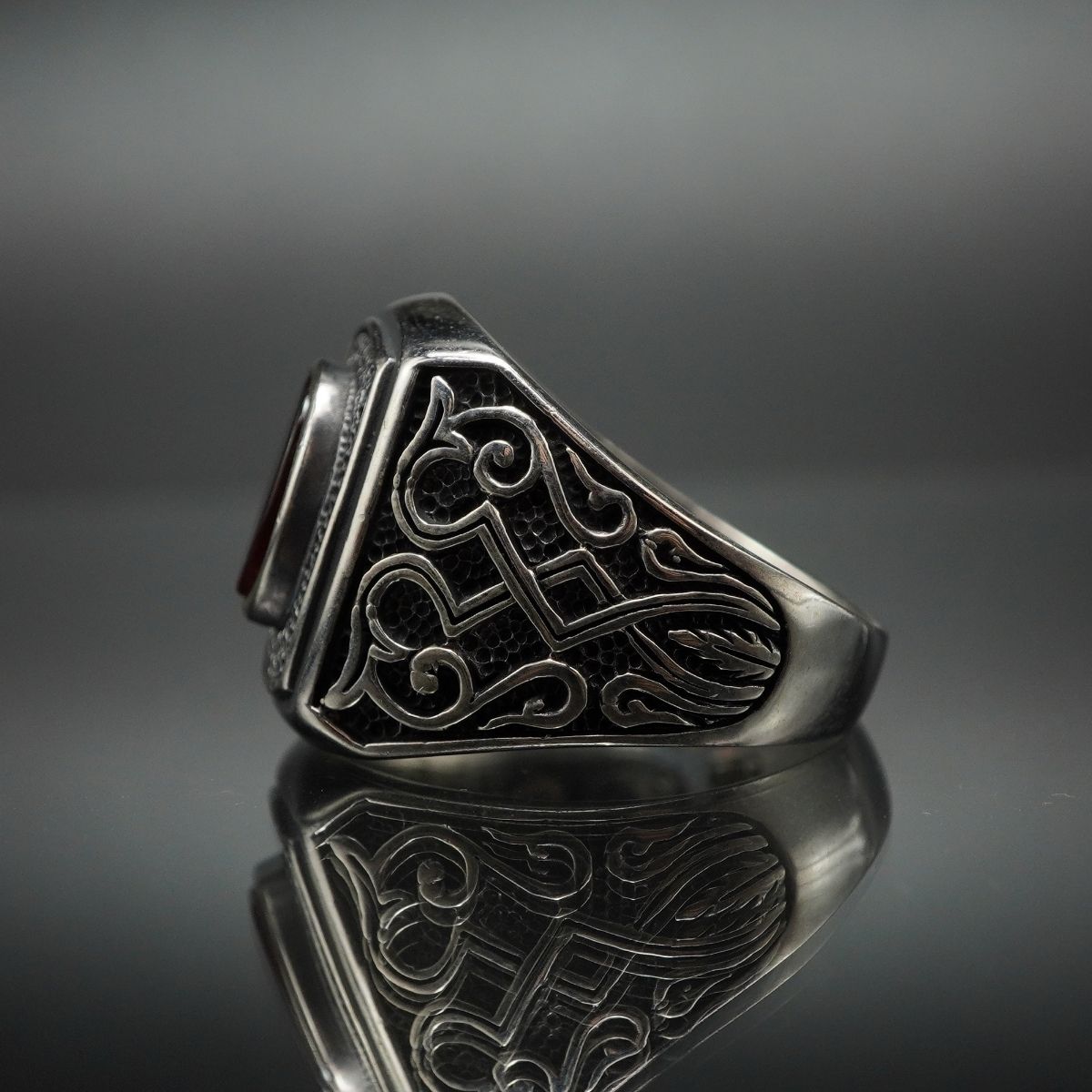 RED AGATE GEMSTONE 925 STERLING SILVER TURKISH HANDMADE RING