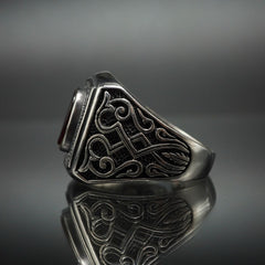 RED AGATE GEMSTONE 925 STERLING SILVER TURKISH HANDMADE RING