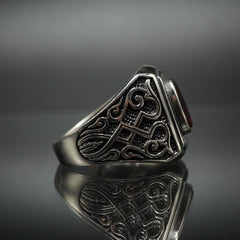 RED AGATE GEMSTONE 925 STERLING SILVER TURKISH HANDMADE RING