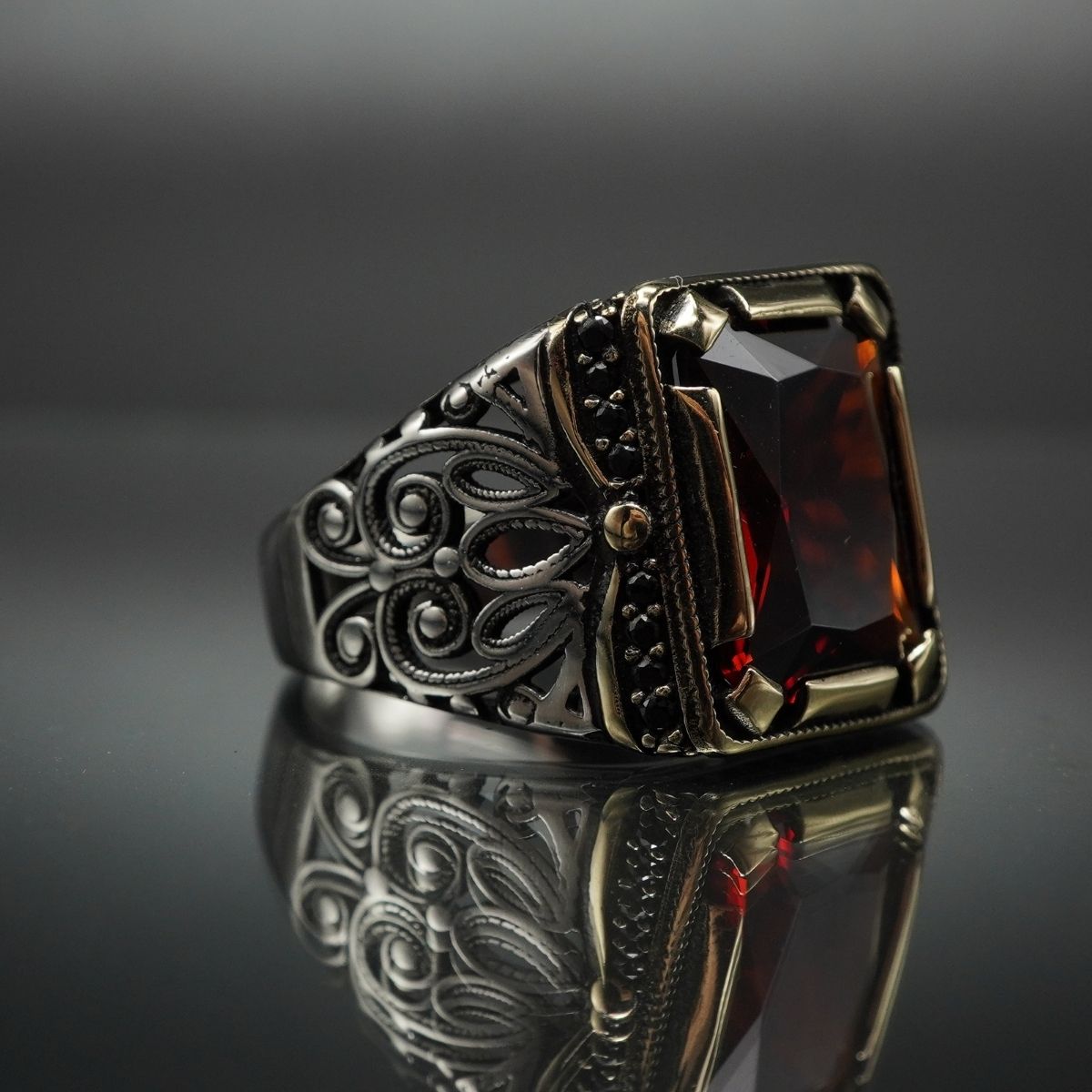 RUBY GEMSTONE 925 STERLING SILVER HANDMADE RING FOR MEN