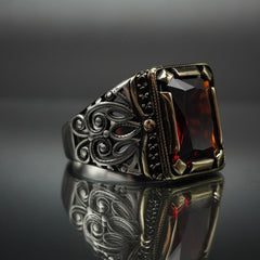 RUBY GEMSTONE 925 STERLING SILVER HANDMADE RING FOR MEN