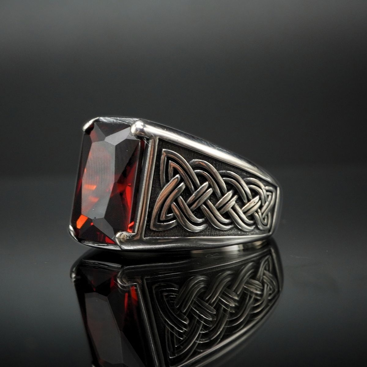 RUBY GEMSTONE 925 STERLING SILVER HANDMADE RING FOR MEN