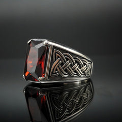 RUBY GEMSTONE 925 STERLING SILVER HANDMADE RING FOR MEN
