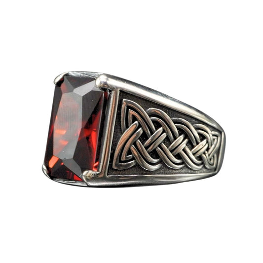 RED RUBY GEMSTONE HANDMADE RING IN 925 SILVER