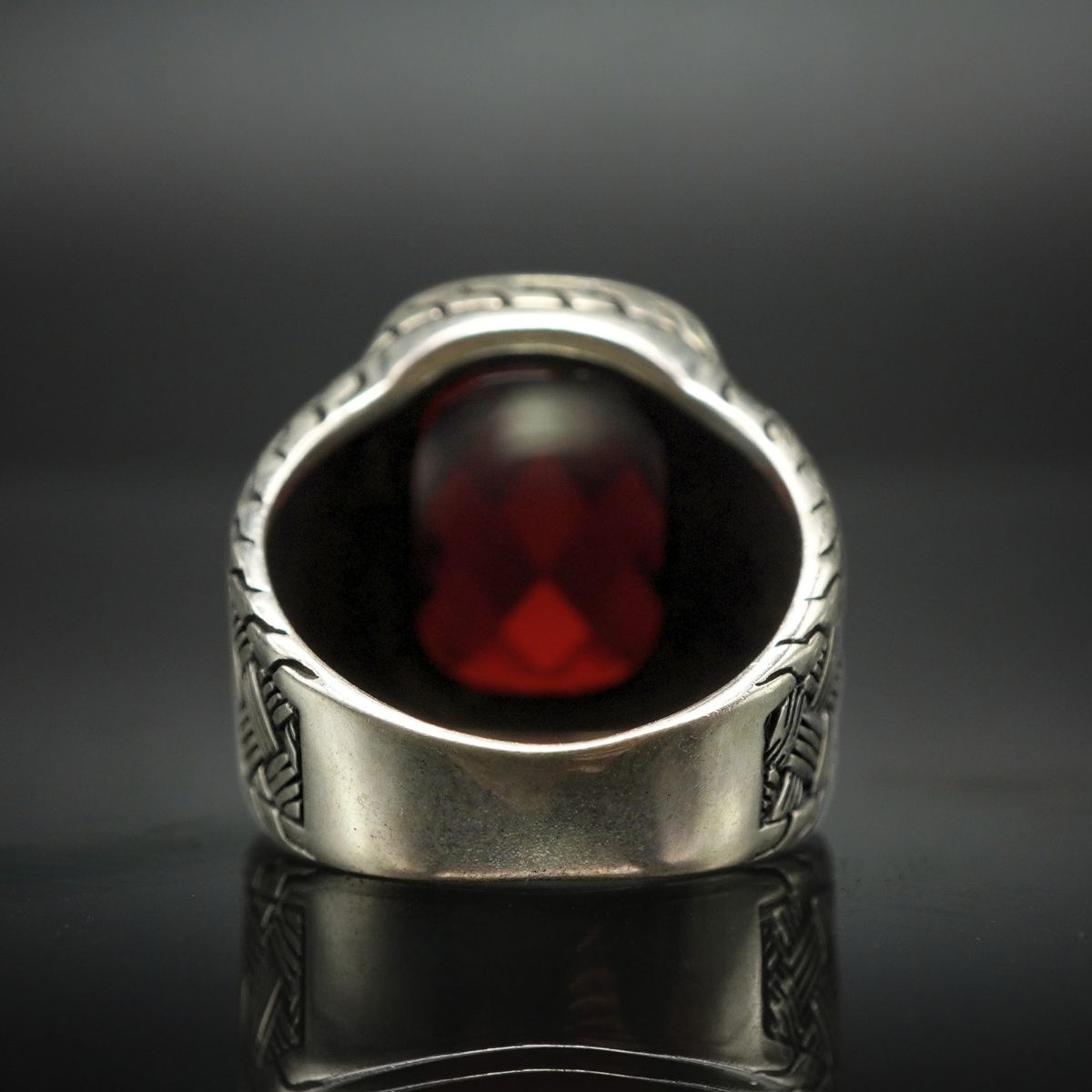 MEN HANDMADE RUBY RING IN 925 STERLING SILVER