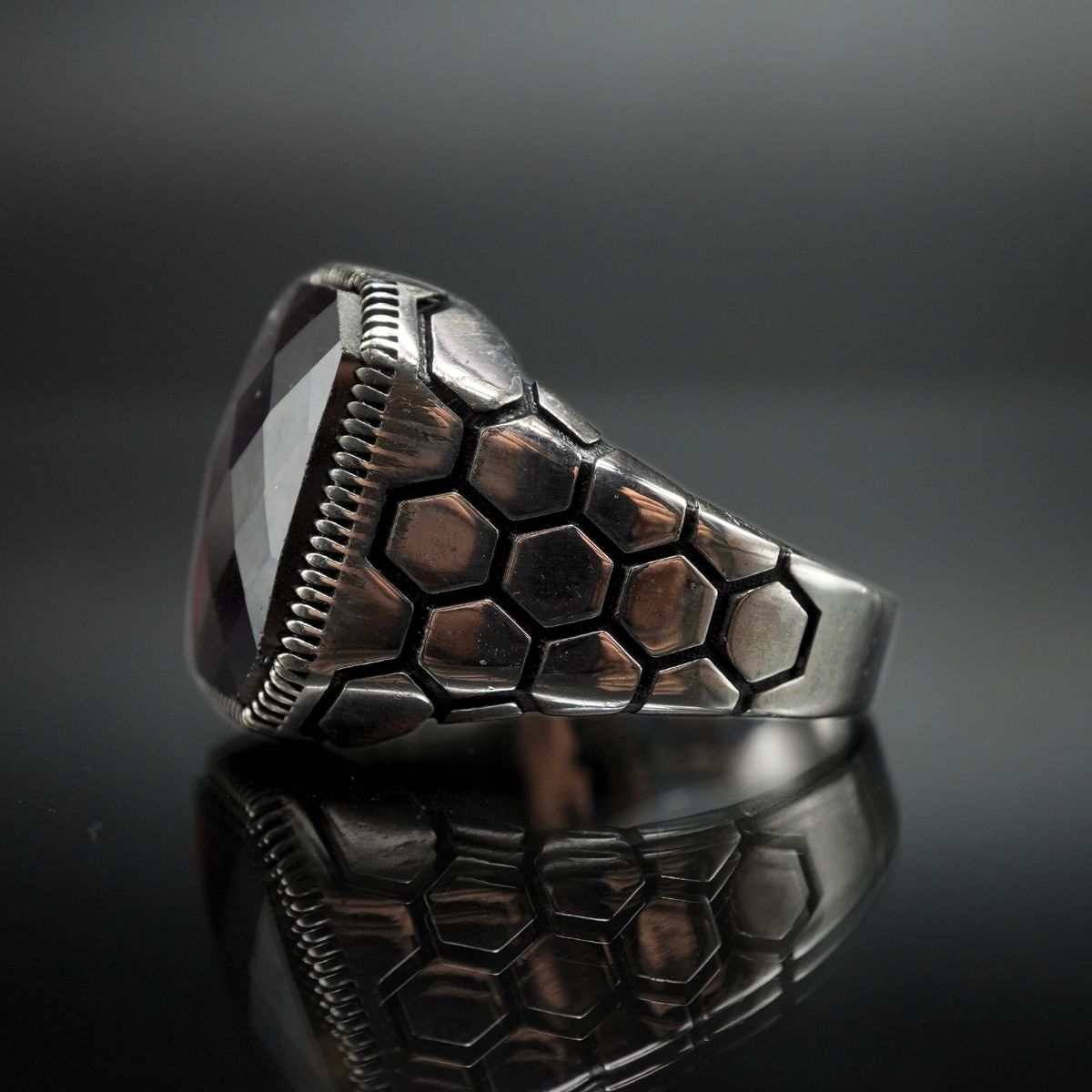 RED RUBY GEMSTONE 925 STERLING SILVER HANDMADE RING FOR MEN