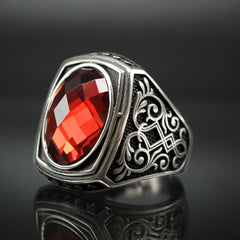 RUBY GEMSTONE 925 STERLING SILVER HANDMADE RING
