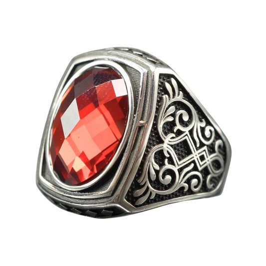 RUBY GEMSTONE 925 STERLING SILVER HANDMADE RING