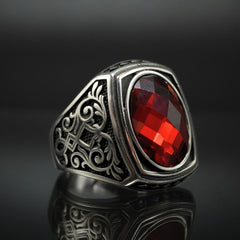 RUBY GEMSTONE 925 STERLING SILVER HANDMADE RING