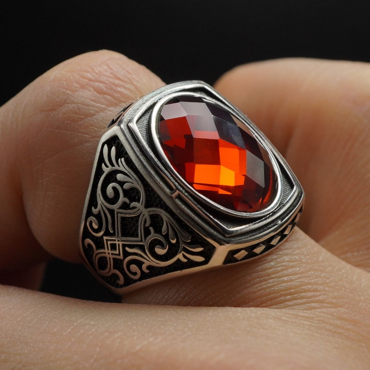 RUBY GEMSTONE 925 STERLING SILVER HANDMADE RING