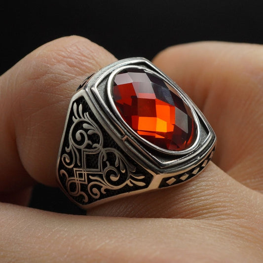 RUBY GEMSTONE 925 STERLING SILVER HANDMADE RING