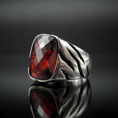 RUBY GEMSTONE HANDMADE RING IN 925 STERLING SILVER